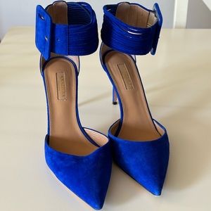 Aquazurra blue suede pumps